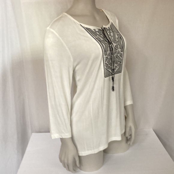 DEMOCRACY Jeans Women’s 3/4 Sleeve Tunic Size X-Large Chest Pattern Print NWT - Picture 1 of 5